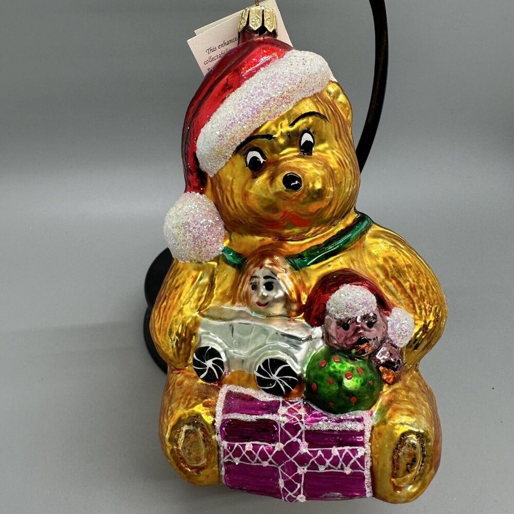 Christopher Radko Christmas Ornament Gold Teddy Bear, Winnie Pooh? Poland